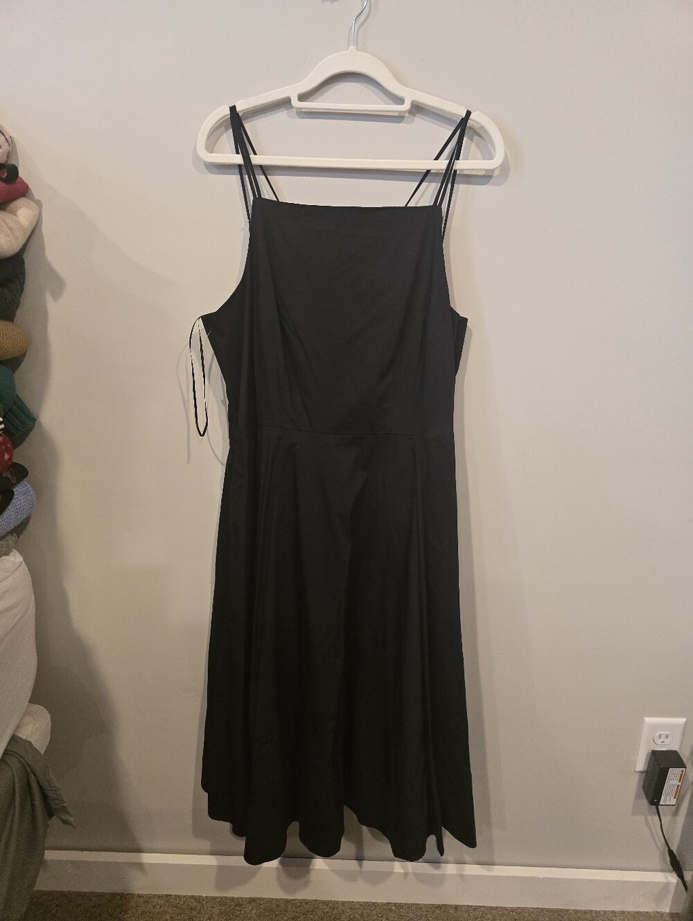 Joie Black Midi Dress with Double Spaghetti Straps NWT Size 12